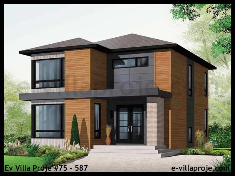 Ev Villa Proje #75 - 587 Çelik Villa Projesi 3D Mimari Tasarımı
