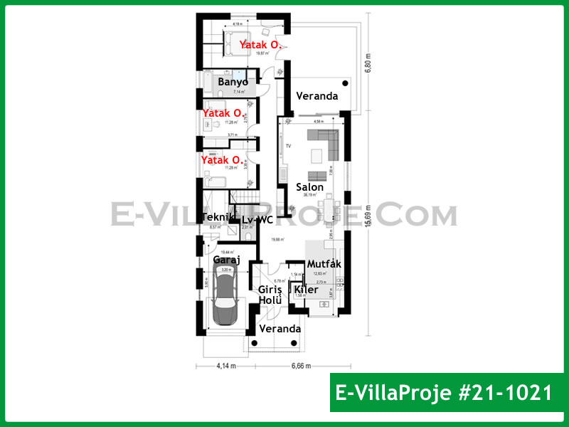 Ev Villa Proje #21 - 1021 Çelik Ev Projesi - Görsel 2