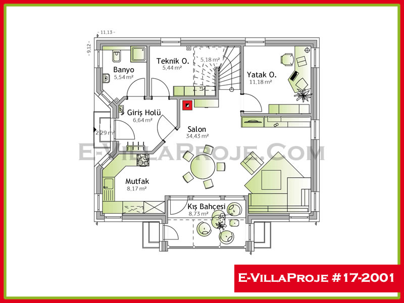 Ev Villa Proje #17 - 2001 Çelik Ev Projesi - Görsel 2