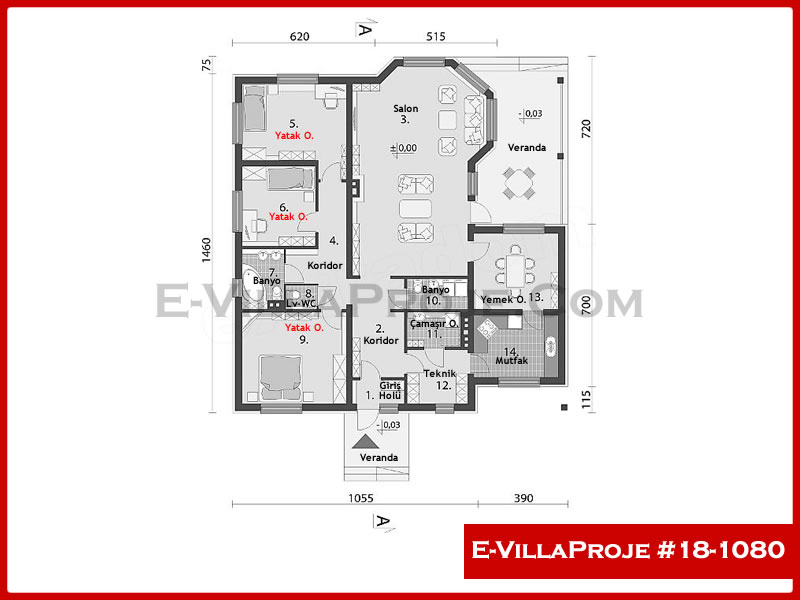 Ev Villa Proje #18 - 1080 Çelik Ev Projesi - Görsel 2