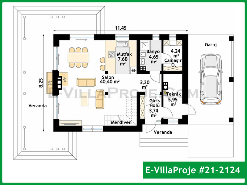 Ev Villa Proje #21 - 2124 Çelik Ev Projesi - Görsel 2