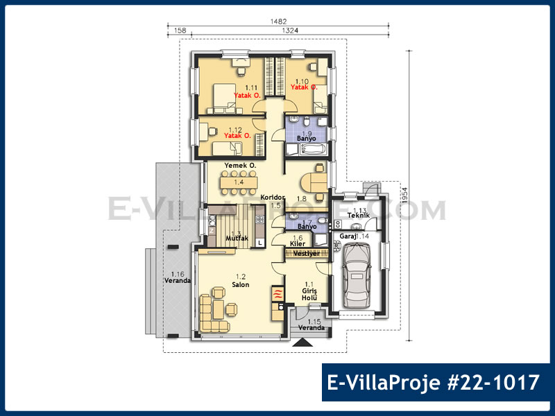 Ev Villa Proje #22 - 1017 Çelik Ev Projesi - Görsel 2