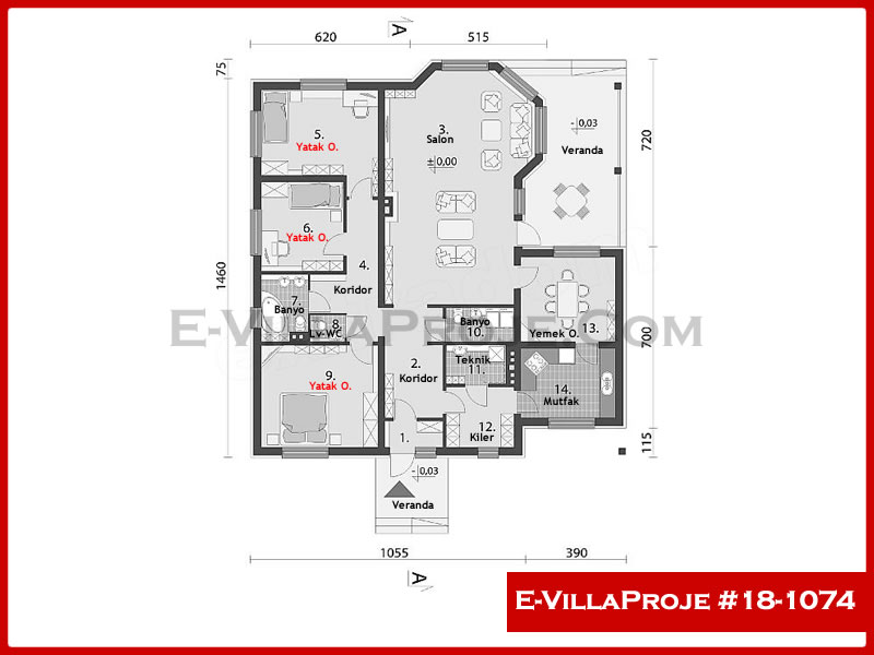 Ev Villa Proje #18 - 1074 Çelik Ev Projesi - Görsel 2