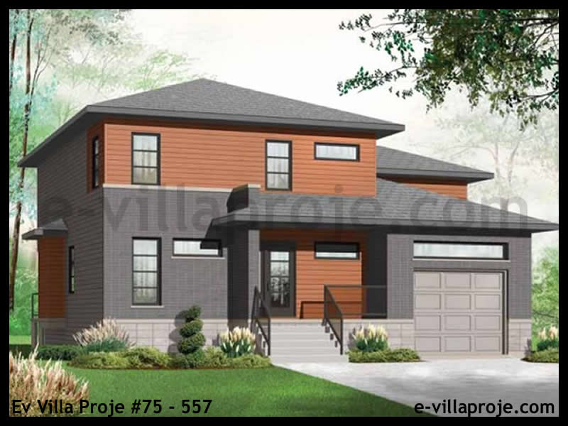 Ev Villa Proje #75 - 557 Çelik Villa Modeli ve 3D Tasarımı