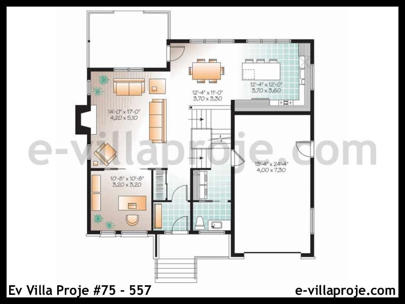 Ev Villa Proje #75 - 557 Çelik Ev Projesi - Görsel 2
