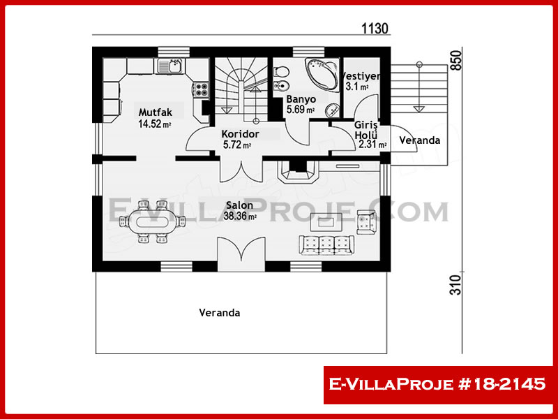 Ev Villa Proje #18 - 2145 Çelik Ev Projesi - Görsel 2