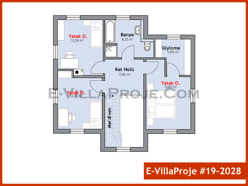Ev Villa Proje #19 - 2028 Çelik Ev Projesi - Görsel 3