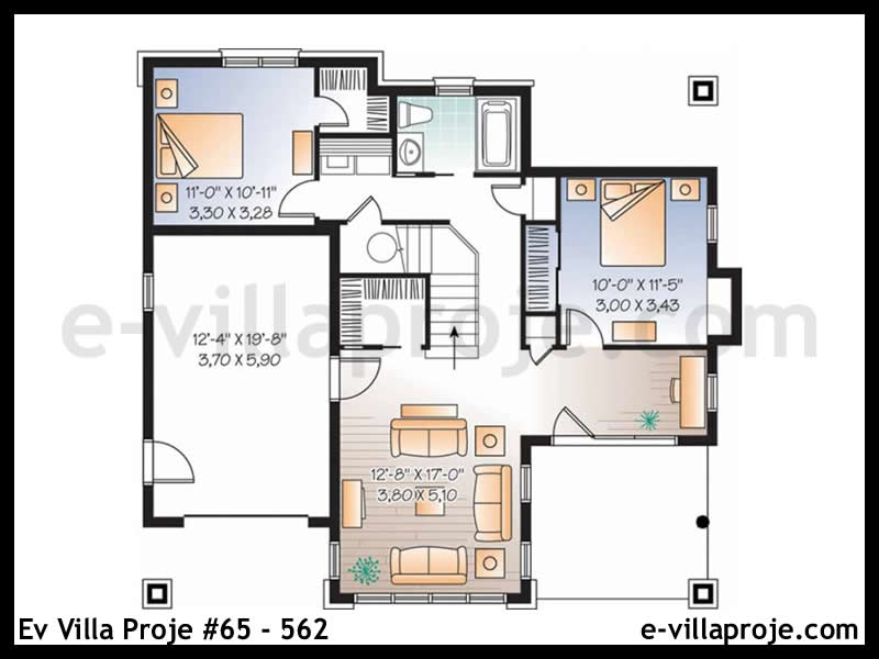 Ev Villa Proje #65 - 562 Çelik Ev Projesi - Görsel 2