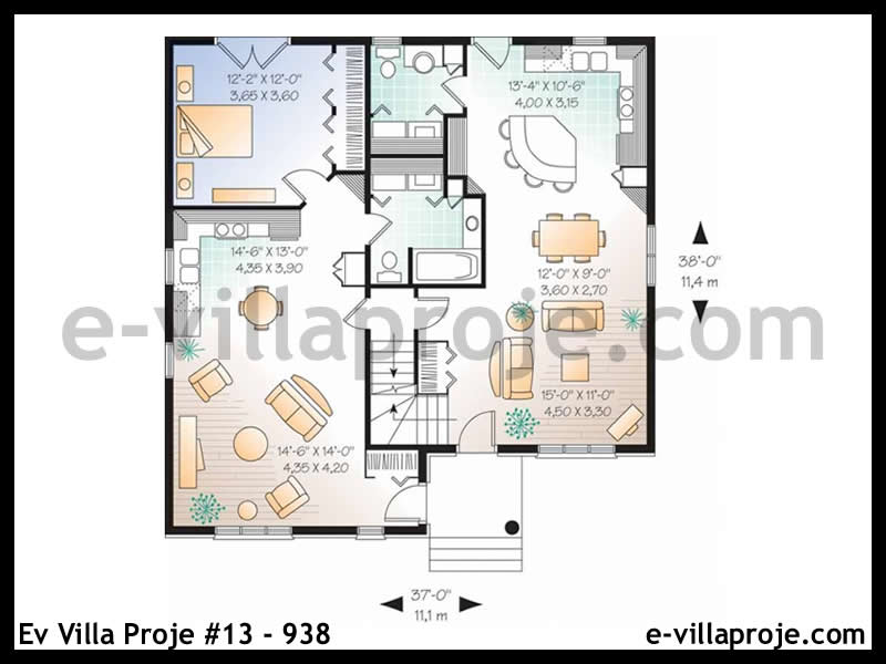 Ev Villa Proje #13 - 938 Çelik Ev Projesi - Görsel 2