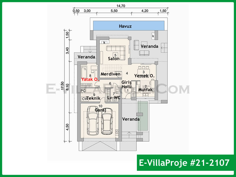 Ev Villa Proje #21 - 2107 Çelik Ev Projesi - Görsel 2