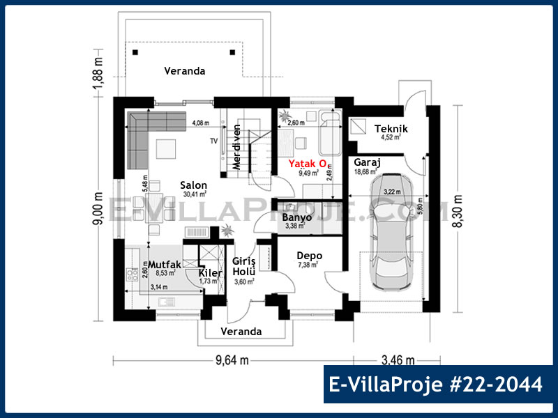 Ev Villa Proje #22 - 2044 Çelik Ev Projesi - Görsel 2