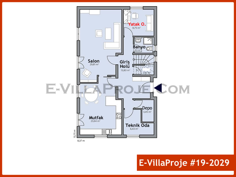 Ev Villa Proje #19 - 2029 Çelik Ev Projesi - Görsel 2