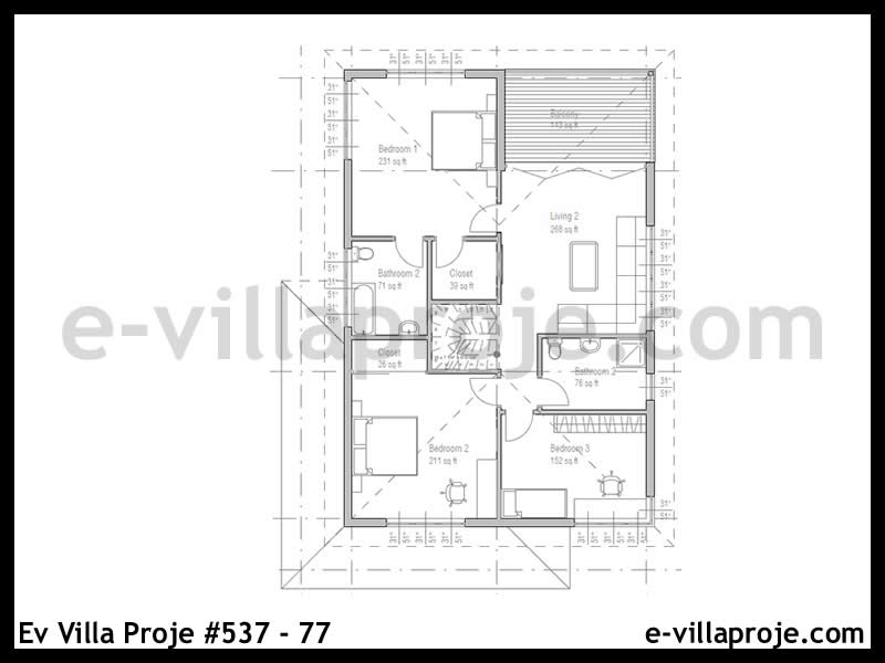 Ev Villa Proje #537 - 77 Çelik Ev Projesi - Görsel 3