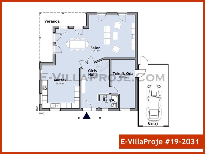 Ev Villa Proje #19 - 2031 Çelik Ev Projesi - Görsel 2