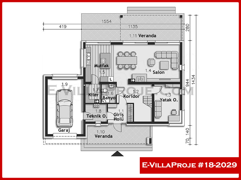 Ev Villa Proje #18 - 2029 Çelik Ev Projesi - Görsel 2