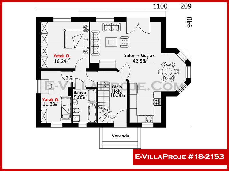 Ev Villa Proje #18 - 2153 Çelik Ev Projesi - Görsel 2