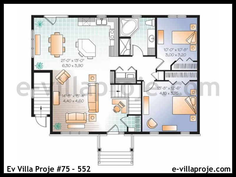Ev Villa Proje #75 - 552 Çelik Ev Projesi - Görsel 2