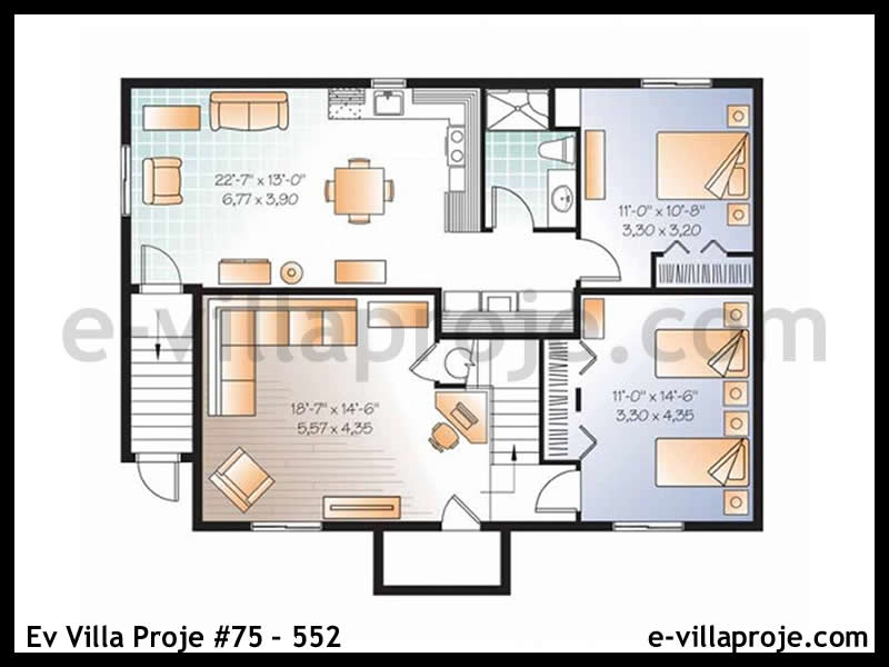 Ev Villa Proje #75 - 552 Çelik Ev Projesi - Görsel 3