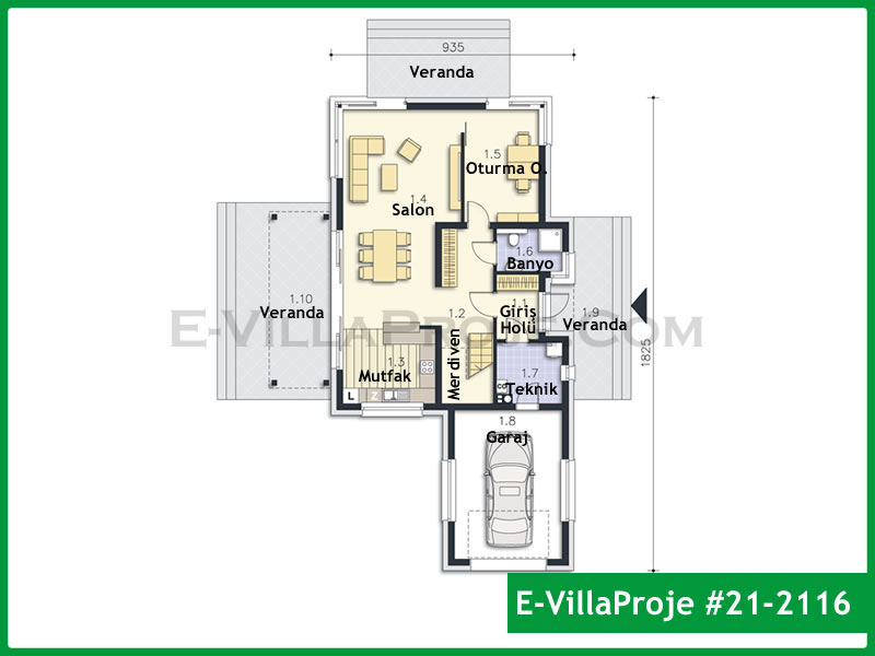 Ev Villa Proje #21 - 2116 Çelik Ev Projesi - Görsel 2
