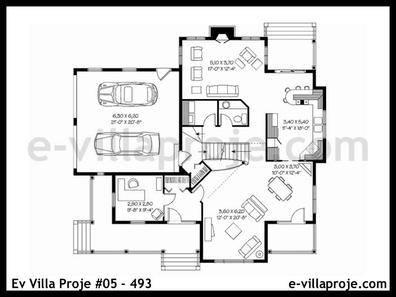 Ev Villa Proje #05 - 493 Çelik Ev Projesi - Görsel 2