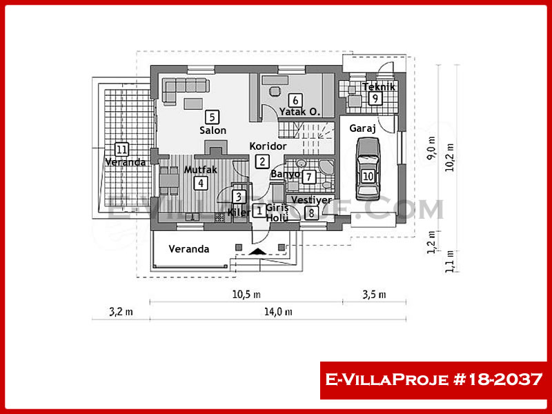 Ev Villa Proje #18 - 2037 Çelik Ev Projesi - Görsel 2