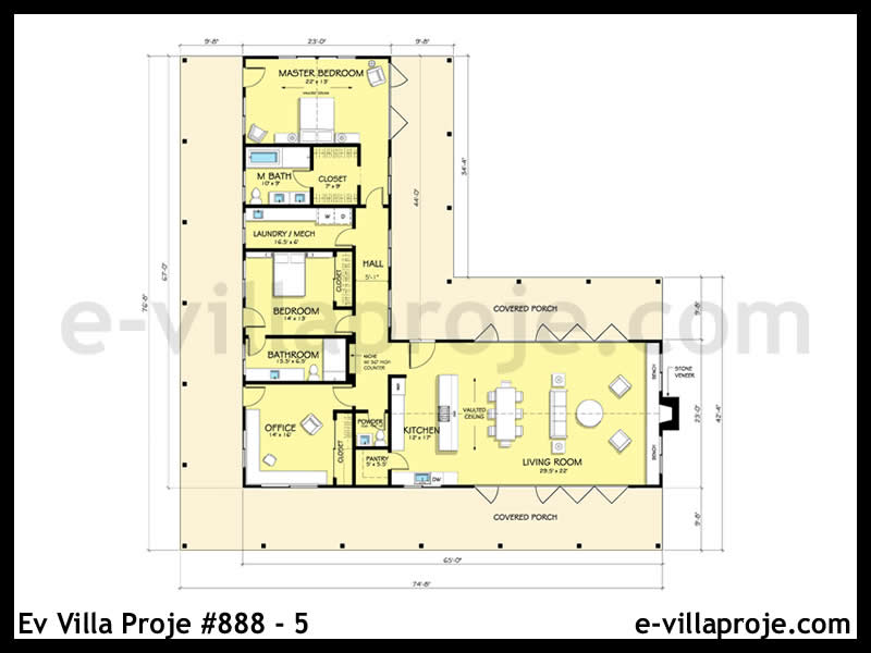 Ev Villa Proje #888 - 5 Çelik Ev Projesi - Görsel 2
