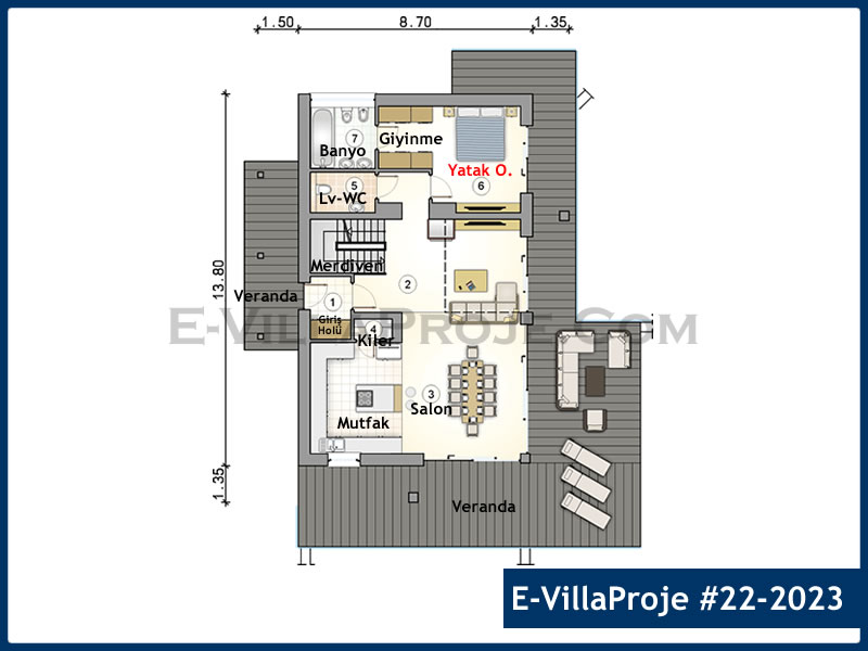 Ev Villa Proje #22 - 2023 Çelik Ev Projesi - Görsel 2