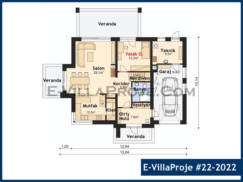 Ev Villa Proje #22 - 2022 Çelik Ev Projesi - Görsel 2