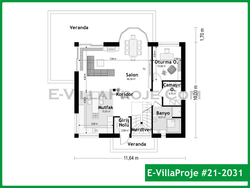 Ev Villa Proje #21 - 2031 Çelik Ev Projesi - Görsel 2