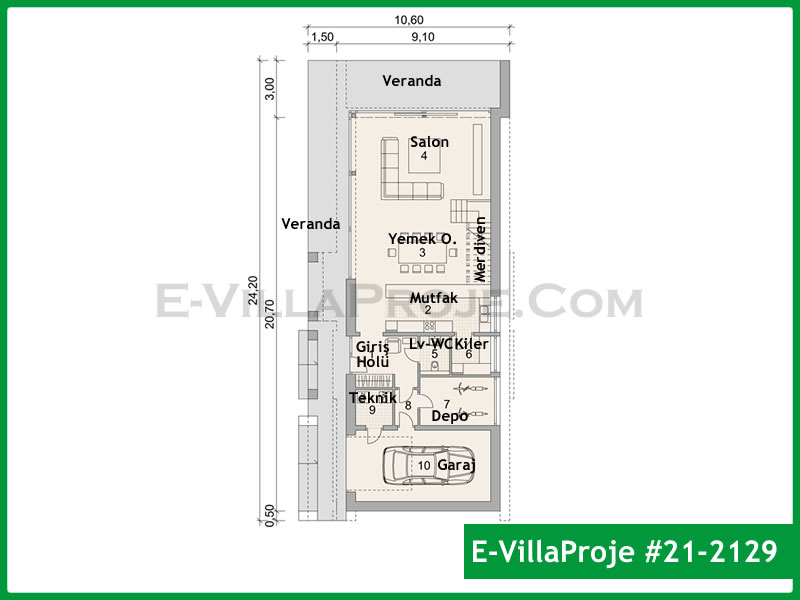 Ev Villa Proje #21 - 2129 Çelik Ev Projesi - Görsel 2