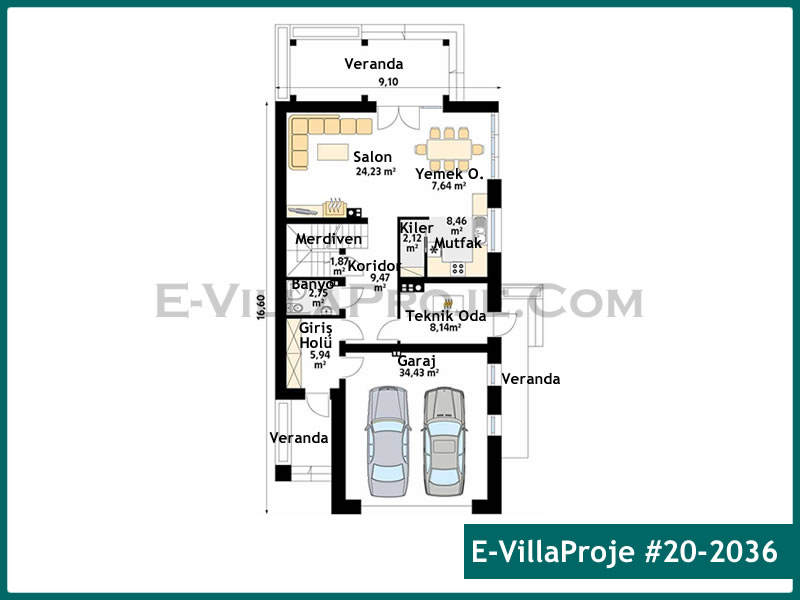 Ev Villa Proje #20 - 2036 Çelik Ev Projesi - Görsel 2