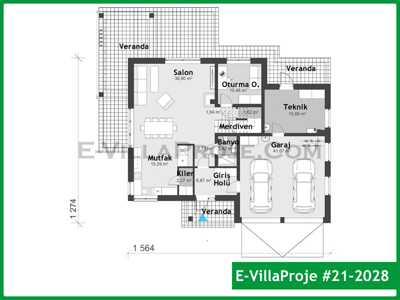 Ev Villa Proje #21 - 2028 Çelik Ev Projesi - Görsel 2