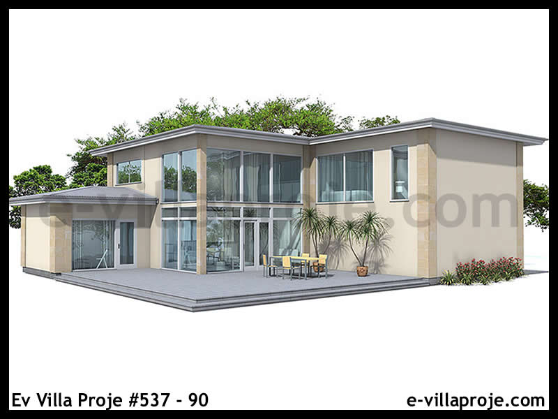 Ev Villa Proje #537 - 90 Çelik Villa Modeli ve 3D Tasarımı