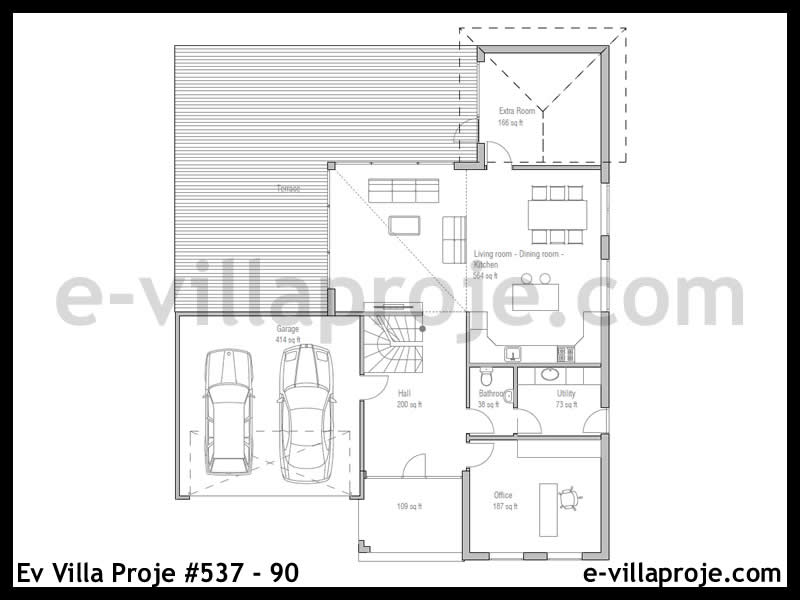 Ev Villa Proje #537 - 90 Çelik Ev Projesi - Görsel 2