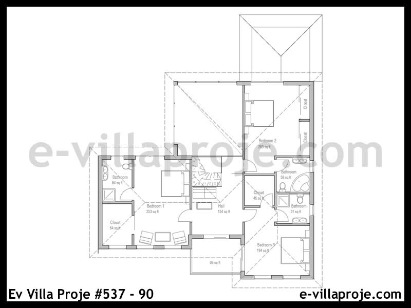 Ev Villa Proje #537 - 90 Çelik Ev Projesi - Görsel 3