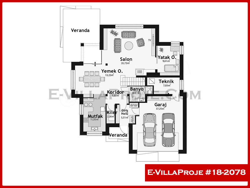 Ev Villa Proje #18 - 2078 Çelik Ev Projesi - Görsel 2