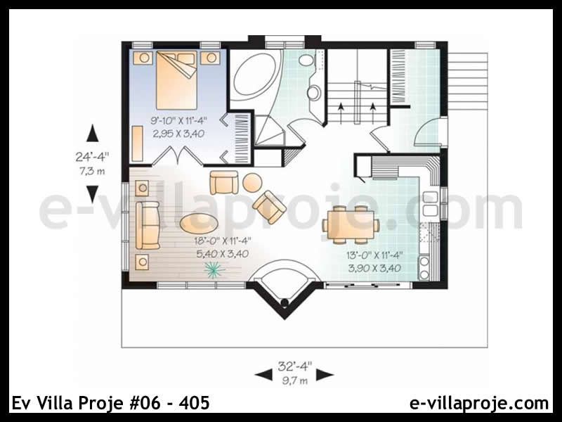 Ev Villa Proje #06 - 405 Çelik Ev Projesi - Görsel 2