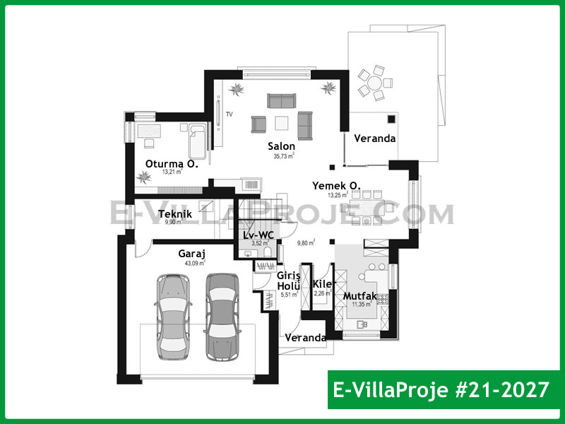 Ev Villa Proje #21 - 2027 Çelik Ev Projesi - Görsel 2