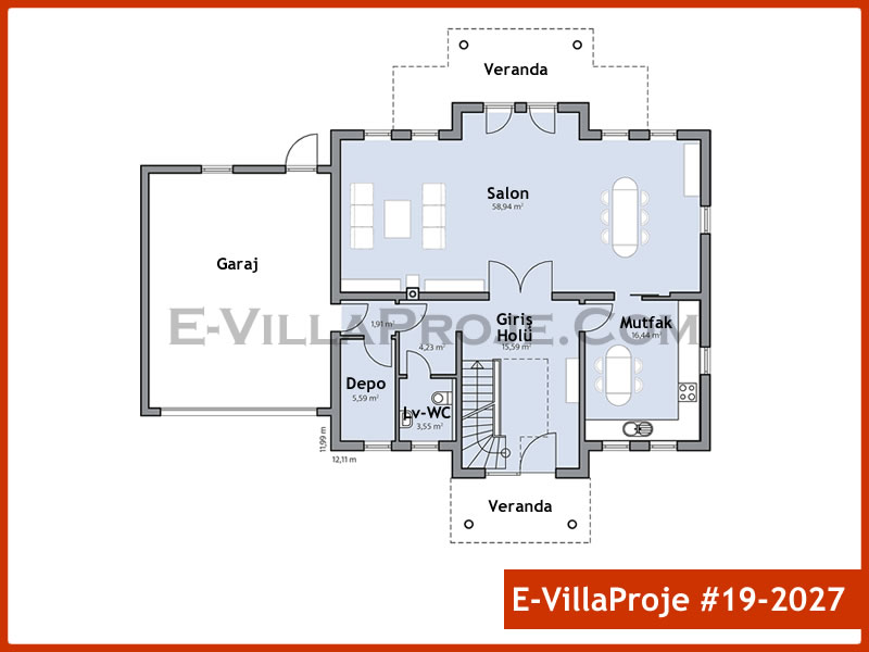 Ev Villa Proje #19 - 2027 Çelik Ev Projesi - Görsel 2
