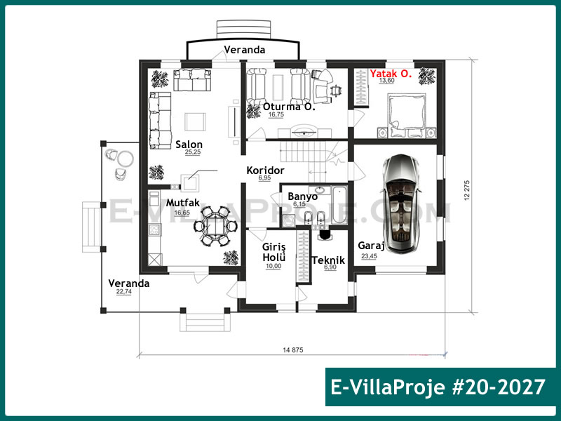Ev Villa Proje #20 - 2027 Çelik Ev Projesi - Görsel 2