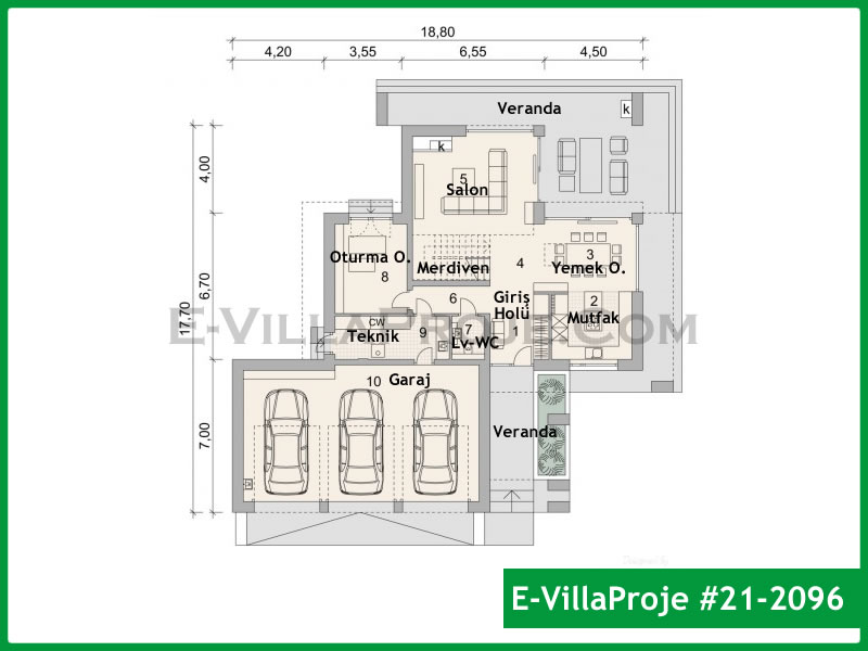 Ev Villa Proje #21 - 2096 Çelik Ev Projesi - Görsel 2