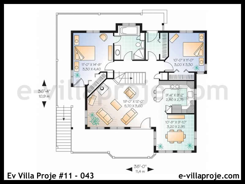 Ev Villa Proje #11 - 043 Çelik Ev Projesi - Görsel 2