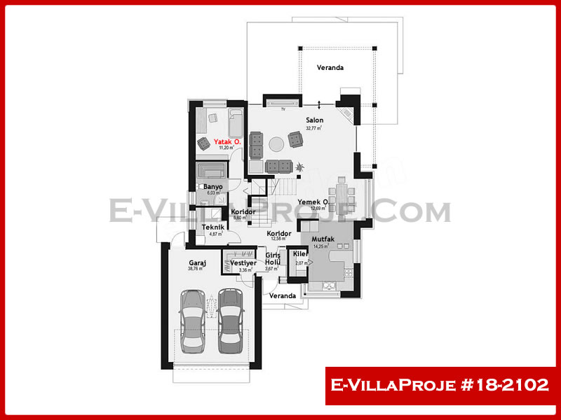 Ev Villa Proje #18 - 2102 Çelik Ev Projesi - Görsel 2