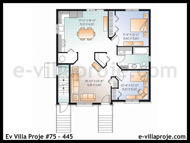 Ev Villa Proje #75 - 445 Çelik Ev Projesi - Görsel 2
