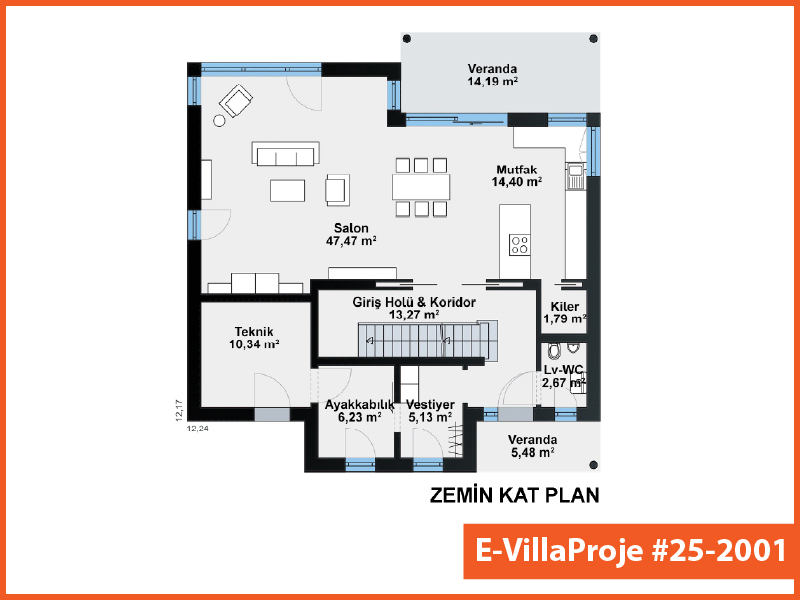 Ev Villa Proje #25 - 2001 Çelik Ev Projesi - Görsel 2