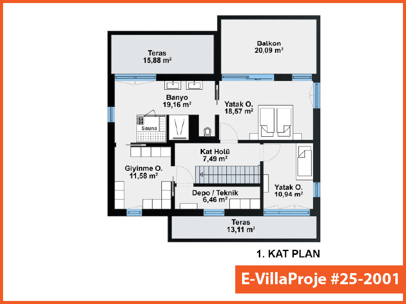 Ev Villa Proje #25 - 2001 Çelik Ev Projesi - Görsel 3
