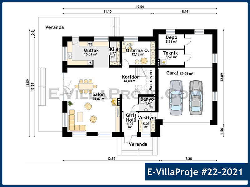 Ev Villa Proje #22 - 2021 Çelik Ev Projesi - Görsel 2