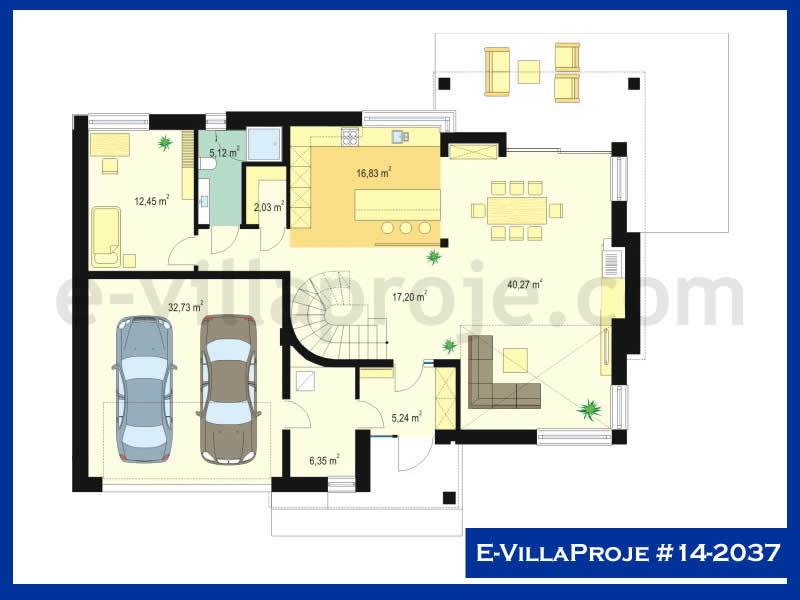 Ev Villa Proje #14 - 2037 Çelik Ev Projesi - Görsel 2