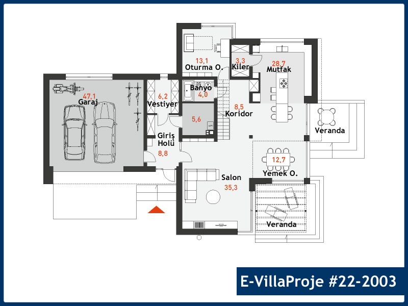 Ev Villa Proje #22 - 2003 Çelik Ev Projesi - Görsel 2