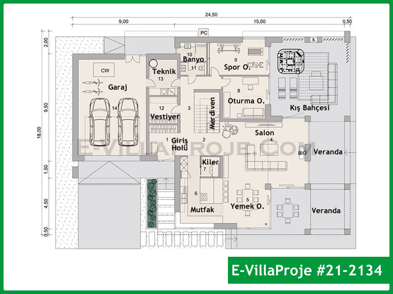 Ev Villa Proje #21 - 2134 Çelik Ev Projesi - Görsel 2